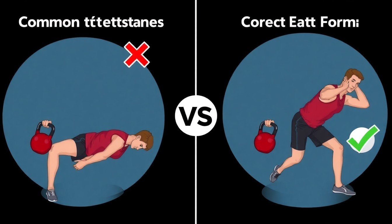 Časté chyby při kettlebell cvicích - správné vs. špatné provedení