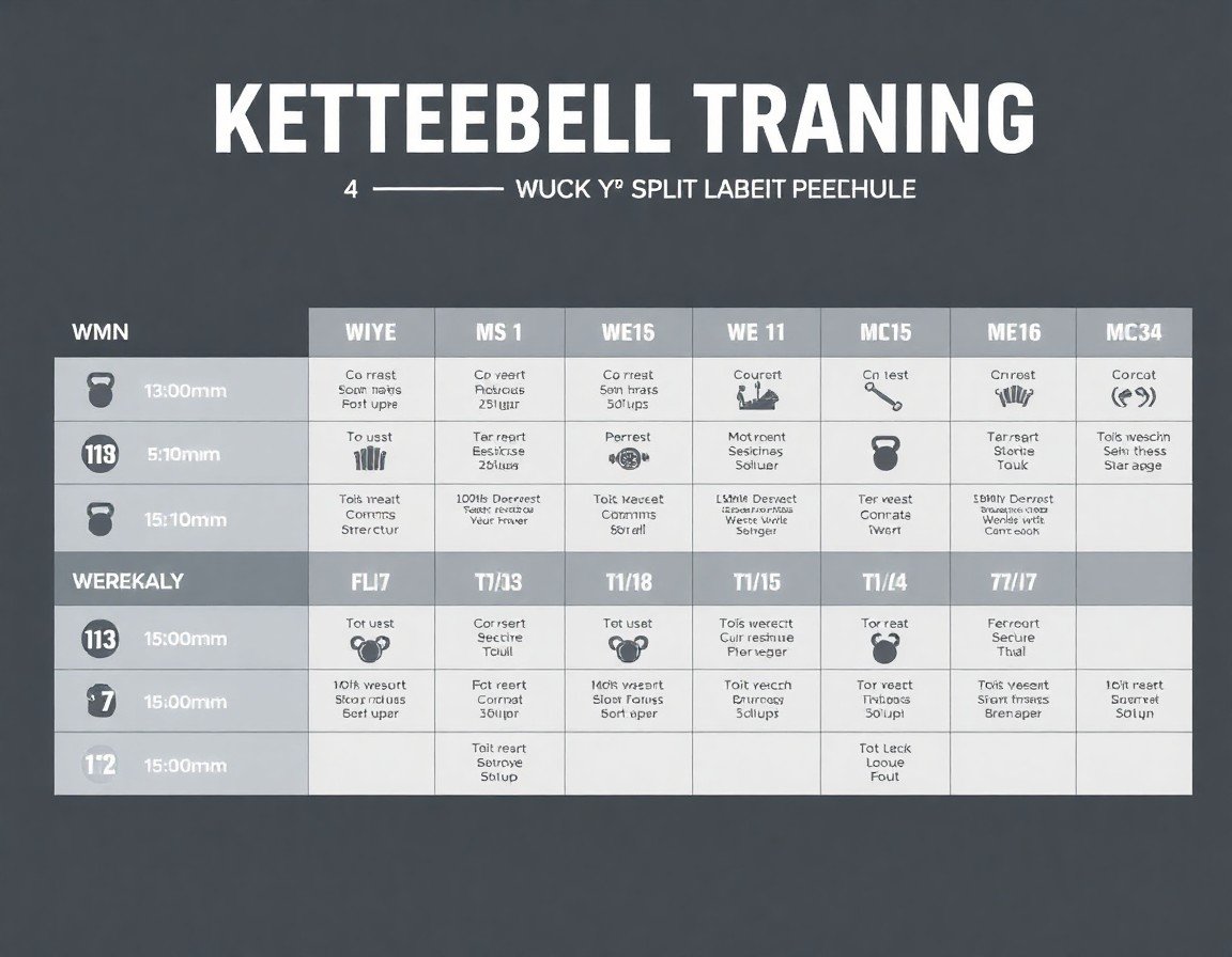 Týdenní rozvrh kettlebell tréninku - 4denní split program